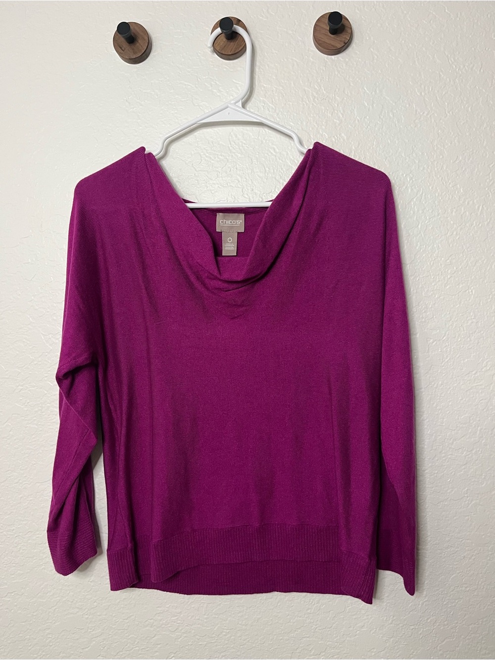 Chico's Women's Fuchsia Cowl Neck Sweater